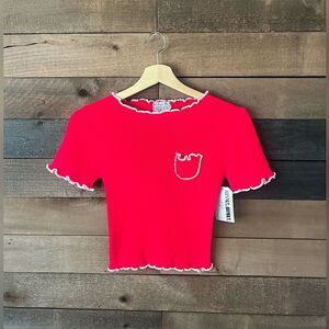 American-vintage Women's Red Crop-top